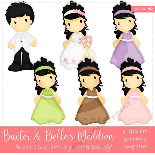 Wedding Day - Boys & Girls with Black Hair 