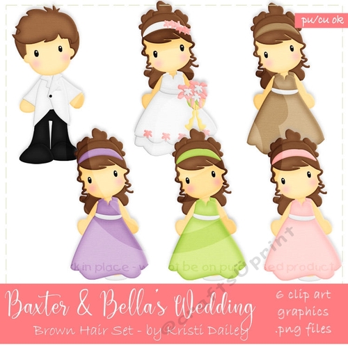 Wedding Day - Boys & Girls with Brown Hair 