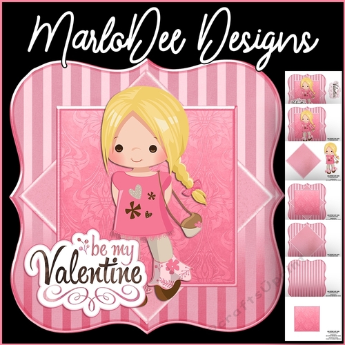 Be My Valentine - Blonde Hair Girl - Mini Card Kit