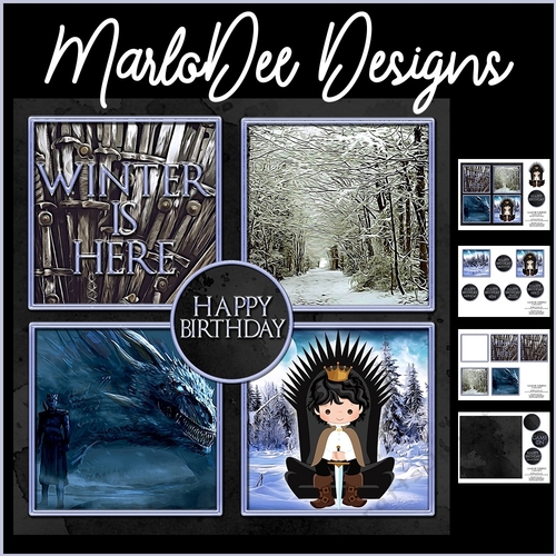 GOT - Black Hair King - Birthday Mini Card Kit