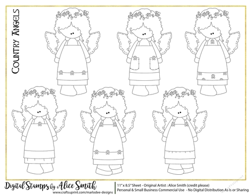 Country Angels Digital Stamps