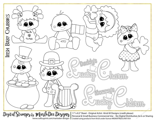 Irish Baby Chubbies - St. Patricks Day Digital Stamps