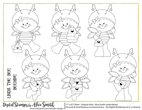 Bee Linda with Beehive Digital Stamps 