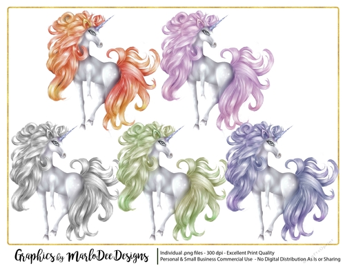 White Unicorn Graphics - set 1 