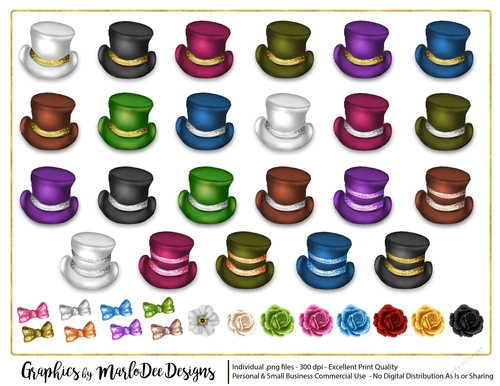 Hats, Bows & Flower Graphics