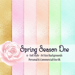 Spring Season ONE - Foil Style A4 Backgrounds