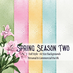 Spring Season TWO - Foil Style A4 Backgrounds