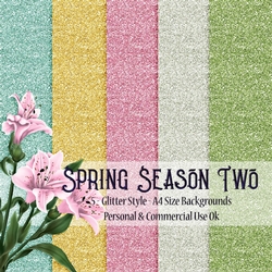 Spring Season TWO - Glitter Style A4 Backgrounds