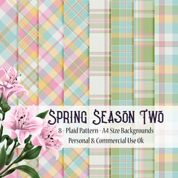 Spring Season TWO - Plaid A4 Backgrounds
