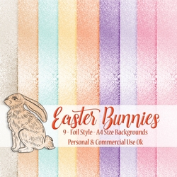 Easter Bunnies - Foil Style A4 Backgrounds
