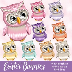 Easter Bunnies - Pretty Owl Graphics