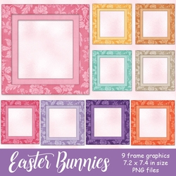 Easter Bunnies - Pretty Square Frames Graphics
