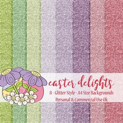 Easter Delights - Glitter Style A4 Backgrounds