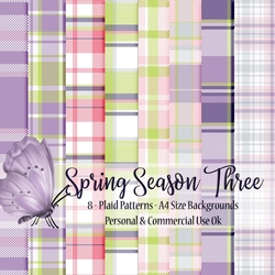 Spring Season THREE - Plaid Patterns A4 Backgrounds