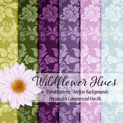 Wildflower Hues - Elegant Floral Style A4 Backgrounds