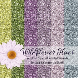 Wildflower Hues - Glitter Style A4 Backgrounds