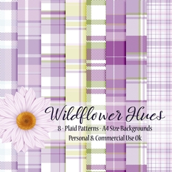 Wildflower Hues - Plaid Pattern A4 Backgrounds