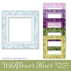 Wildflower Hues - Pretty Square Floral Pattern Frames