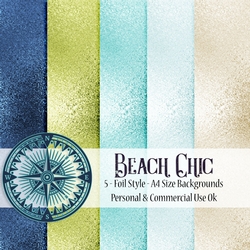 Beach Chic - Foil Style A4 Backgrounds