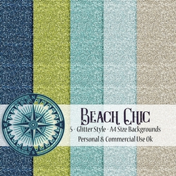 Beach Chic - Glitter Style A4 Backgrounds