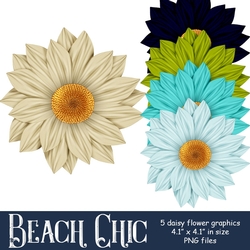 Beach Chic - Daisy Flower Graphics