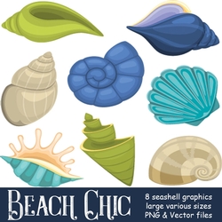 Beach Chic - Seashell Graphics 
