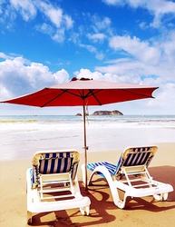 At the Beach - A4 size Oil Painting Style Background