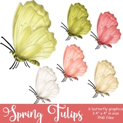Spring Tulips - Butterfly Graphics