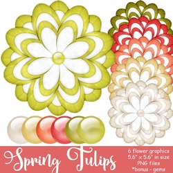 Spring Tulips - Unique Flower Graphics