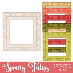 Spring Tulips -  Pretty Squaire Frames