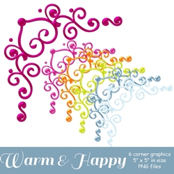 Warm & Happy - Swirl Corner Graphics