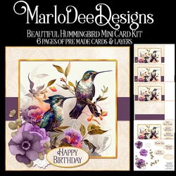 Elegant Beautiful Hummingbirds 8x8 Mini Card Kit