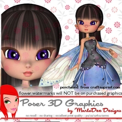 Cute Cookie Character Blueberry Fairy Poser Graphics