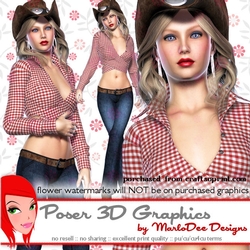 Country Western Cowgirl Poser Graphics package 1