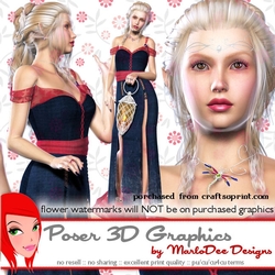 Beautiful Blonde Elf Queen Fantasy Poser Graphics