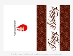 Copper Look Happy Birthday 5x7 Greeting Card {CU OK}