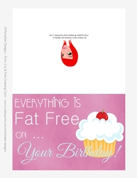Cupcake Funny Birthday Card - 5x7 Cut & Fold Birthday Card d1 {CU OK}