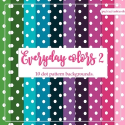 Everyday Colors 2 - Polka Dot Patterns A4 Size Digital Backgrounds