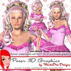 Cherry Blossom Girl in a Pink Dress Poser Graphics