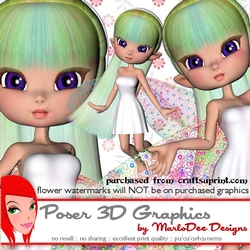 Cute Cookie Character Green Hair Fairy Poser Graphics