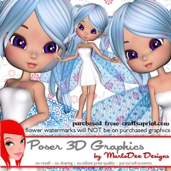 Cute Cookie Character Blue Hair Fairy Poser Graphics