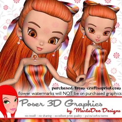 Cute Cookie Character Girl in a Fall Season Multi Color Gown Poser Graphics 