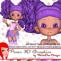 Cute Little Pink & Purple Cookie Character Fairy Poser Graphics