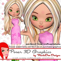 Pretty Cookie Girl Character - Pink Color Dress