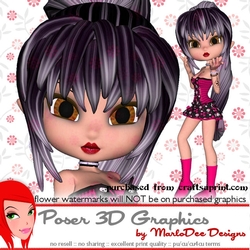 Punk Goth Style Cookie Character Poser Graphics pkg2
