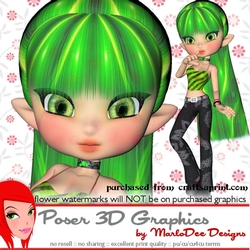 Punk Goth Style Cookie Character Poser Graphics pkg8