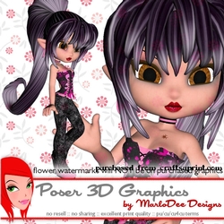 Punk Goth Style Cookie Character Poser Graphics pkg11