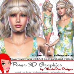 Date Night Out Sexy Woman Poser in a Floral Dress Graphics set 1