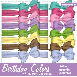Birthday Colors 1 Digital Bows pkg 2