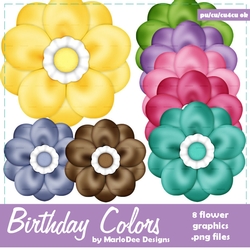 Birthday Colors 1 Flower Graphics 1